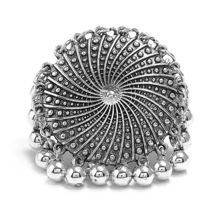 Bagues rondes en argent ethnique Boho pour femmes