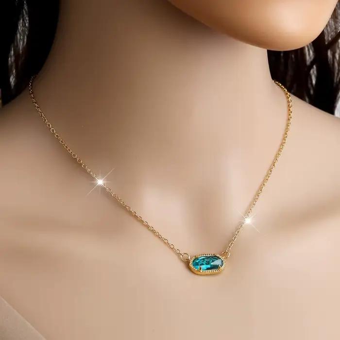 Collier pendentif en pierre précieuse de cristal pour femmes