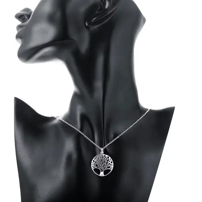 Nouvelles marques populaires 925 en argent Sterling fines feuilles rondes pendentif collier boucles d'oreilles pour femme ensembles de bijoux mode fête de mariage
