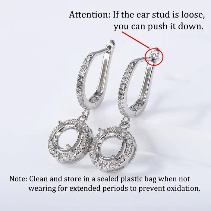 Base de boucle d'oreille ronde de style minimaliste, matériau en argent regardé S925, convient aux bijoux de bricolage faits à la main, 6mm-9mm