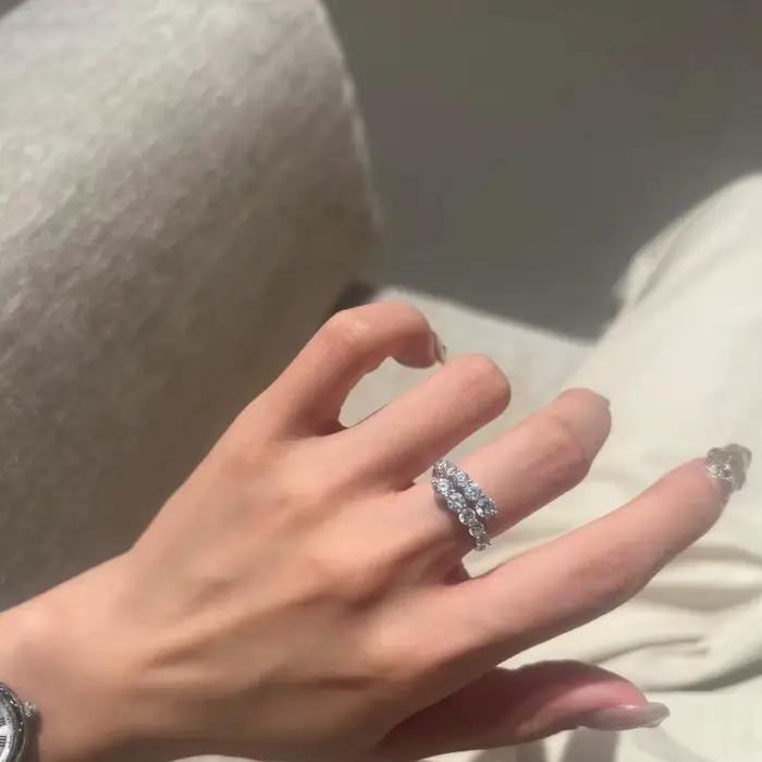 Bague en argent sterling 925 sertie d'oxyde de zircon blanc avec motif animal de compagnie pour femmes occasions spéciales et mariages