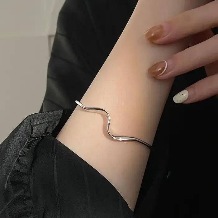 Bracelet punk en argent regardé 925 pour femme