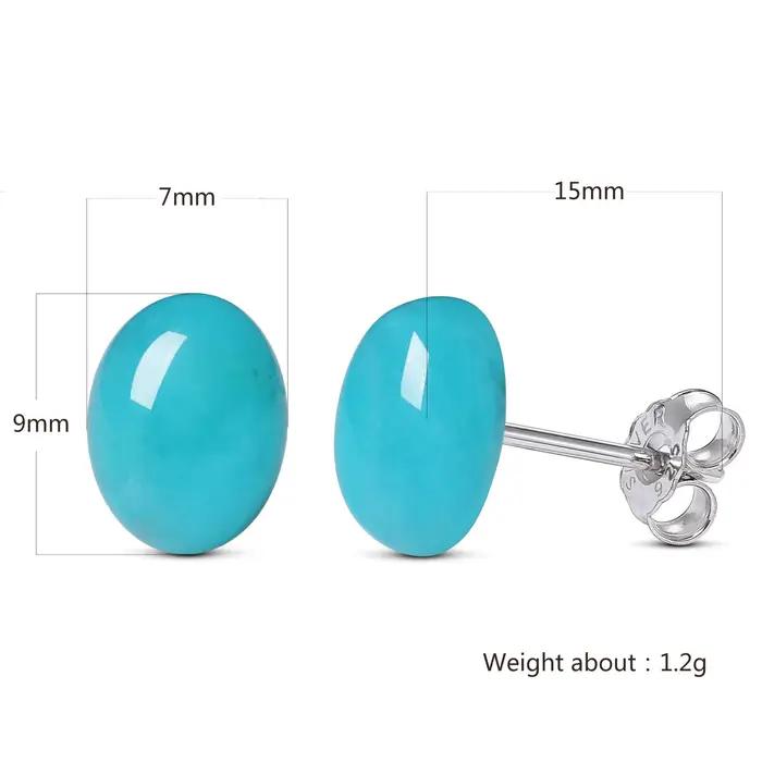 Boucles d'oreilles en pierre d'amazonite naturelle en argent sterling pour femmes, occasion d'engagement, design simple et luxueux, choix de couleur