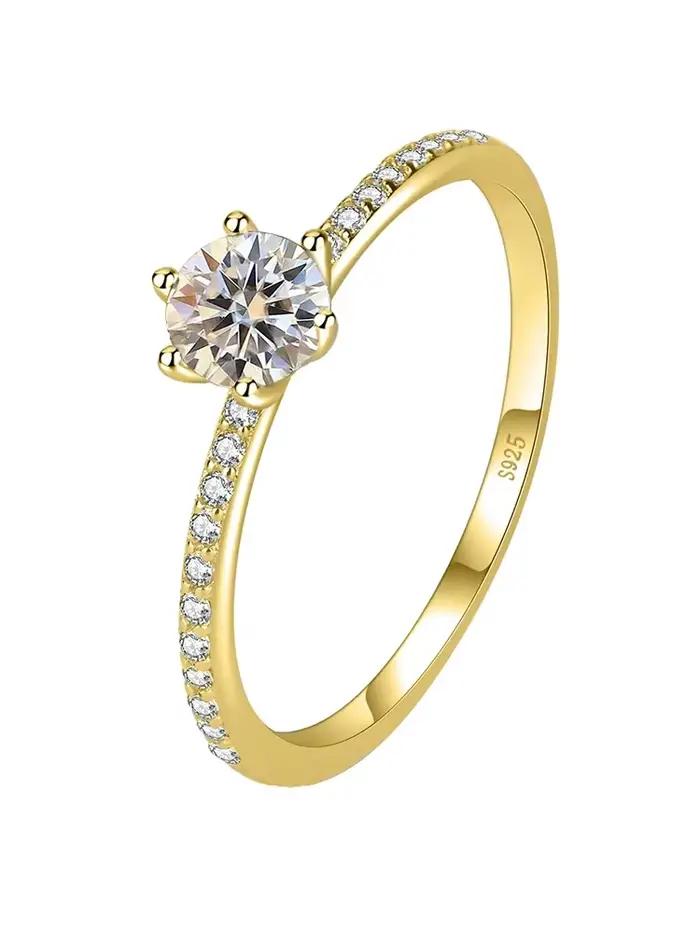 Bague en argent sterling 925 sertie de zirconium pour femmes engagement mariage alliance de mariage elegant zirconium brillant