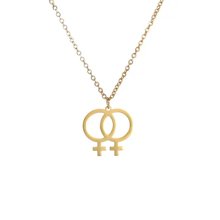 Amaxer Venus collier Vintage femme symbole pendentif colliers pour femmes chaîne tour de cou Protection fête bijoux ami cadeau