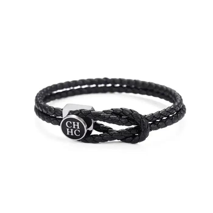 Bracelet tissé de marque de luxe CH avec boucle en acier titane rouge et noir pour hommes et femmes comme cadeau de vacances