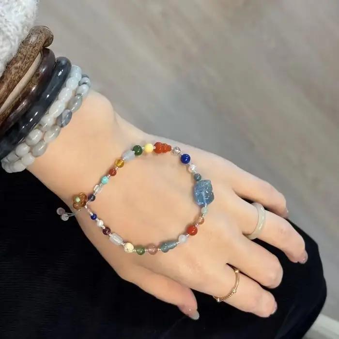 Bracelet en perles de fleur de gourde en cristal Dopamine