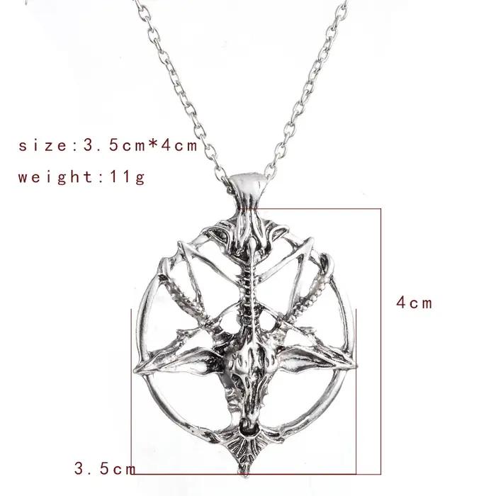 Bijoux fantaisie Vintage charme femmes hommes pentagramme Pan dieu crâne tête de chèvre pendentif chaîne colliers