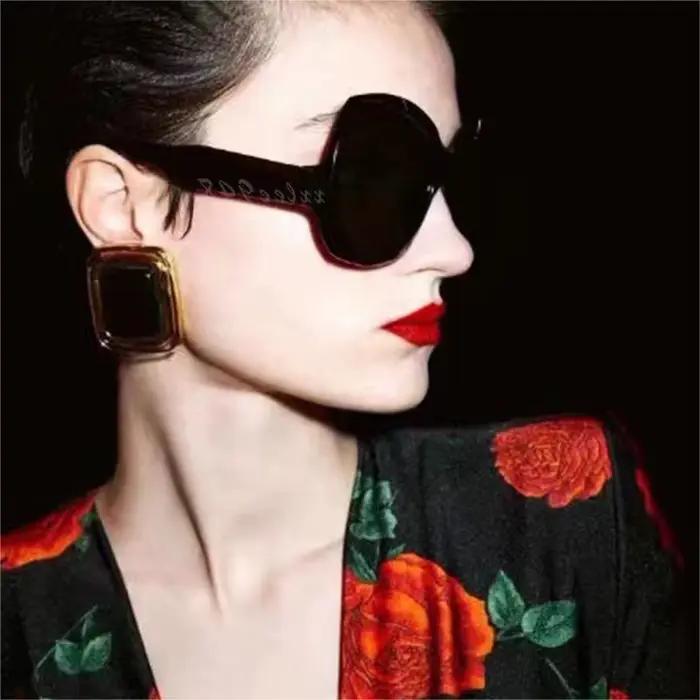 Boucles d'oreilles rectangulaires en or noir pour femmes, romantiques français, Vintage, en métal délavé, accessoire exagéré, cadeau