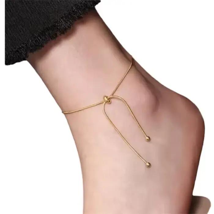 Nouveau Bracelet de cheville à chaîne réglable Simple pour femmes