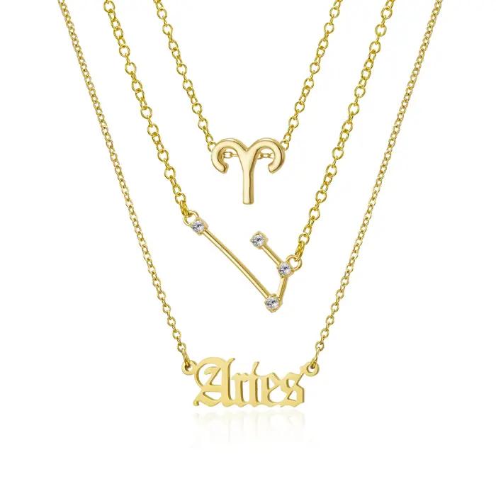 Collier avec 12 signes du zodiaque pour femmes