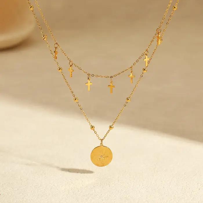 Collier à double chaîne en acier inoxydable Ars
