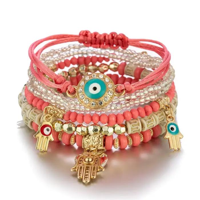 Ensemble de bracelets bohème mauvais œil pour femmes