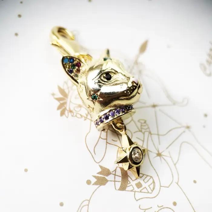 Pendentif breloques chat en or nouveau mignon bijoux faits à la main européens pour dames femmes Europe cadeau en argent Sterling 925