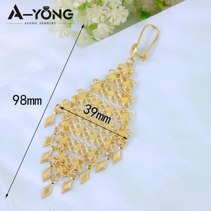 Boucles d'oreilles longues pendantes élégantes de dubaï