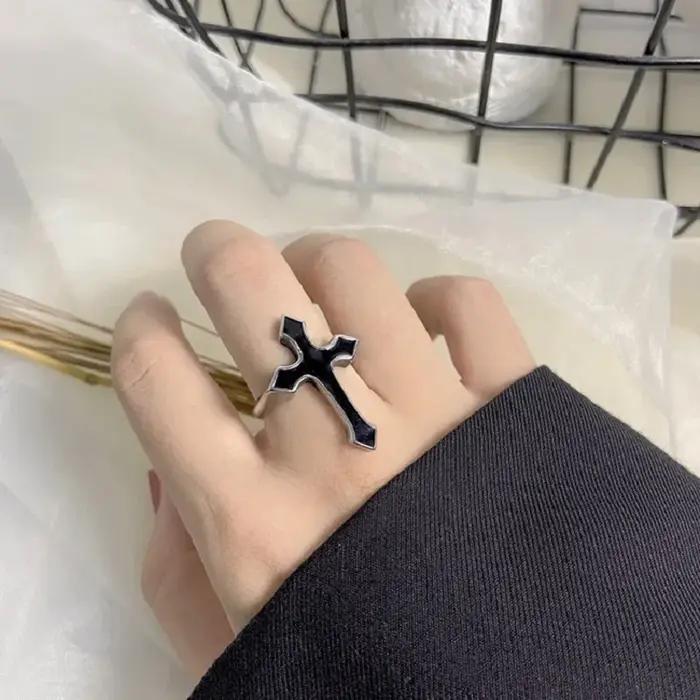Bagues torsadées irrégulières en perles Punk gothiques pour femmes, ensemble de bagues réglables Vintage couleur argent, bijoux de Style Ins 2025