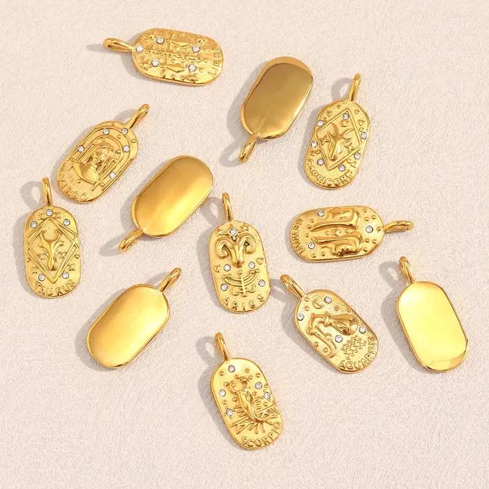 E.B.belle – pendentif carré en acier inoxydable pour femmes