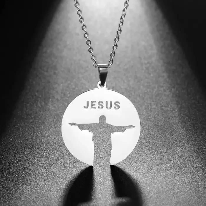 Collier Christ Rédempteur en Acier Inoxydable pour Homme et Femme