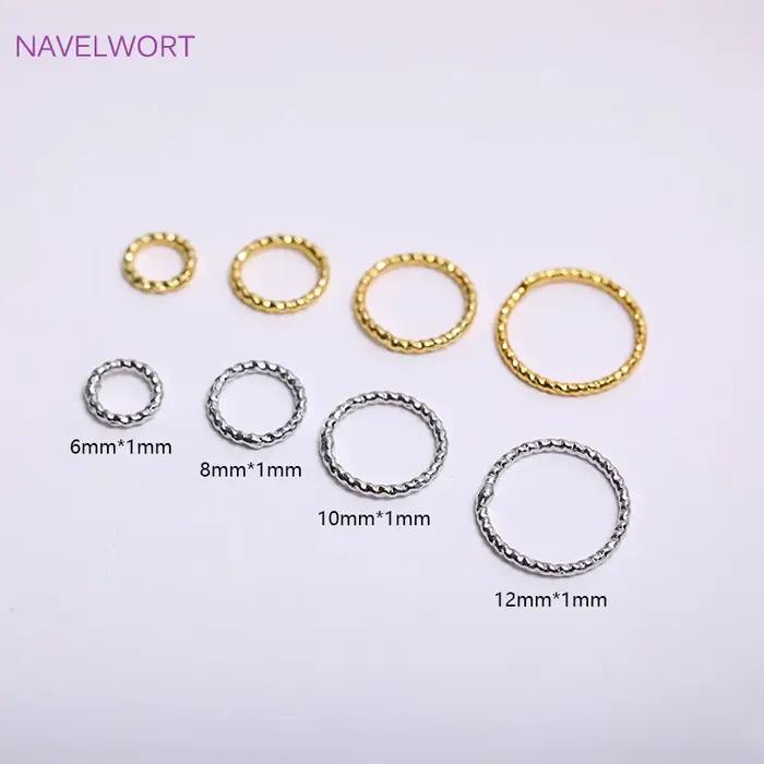 Bague fermée ronde plaquée or 18 carats en métal laiton pour créations de bijoux personnalisées et designs sophistiqués pour occasions spéciales
