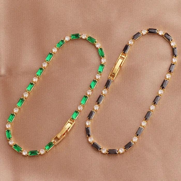 Bracelet de Tennis CZ en Zircon glacé arc-en-ciel pour femmes