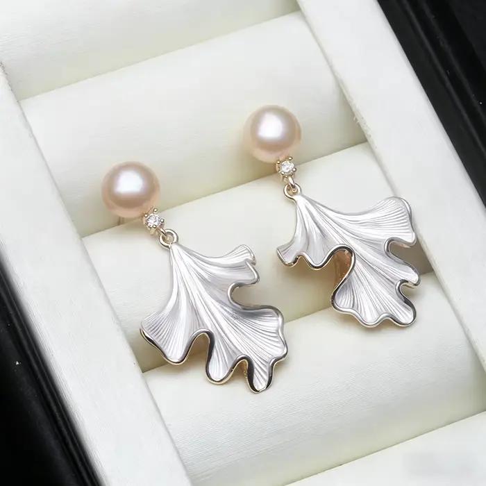 Boucles d'oreilles en argent 925 avec perles noires naturelles pour femme, classiques et sophistiquées, idéales pour l'engagement et les occasions spéciales