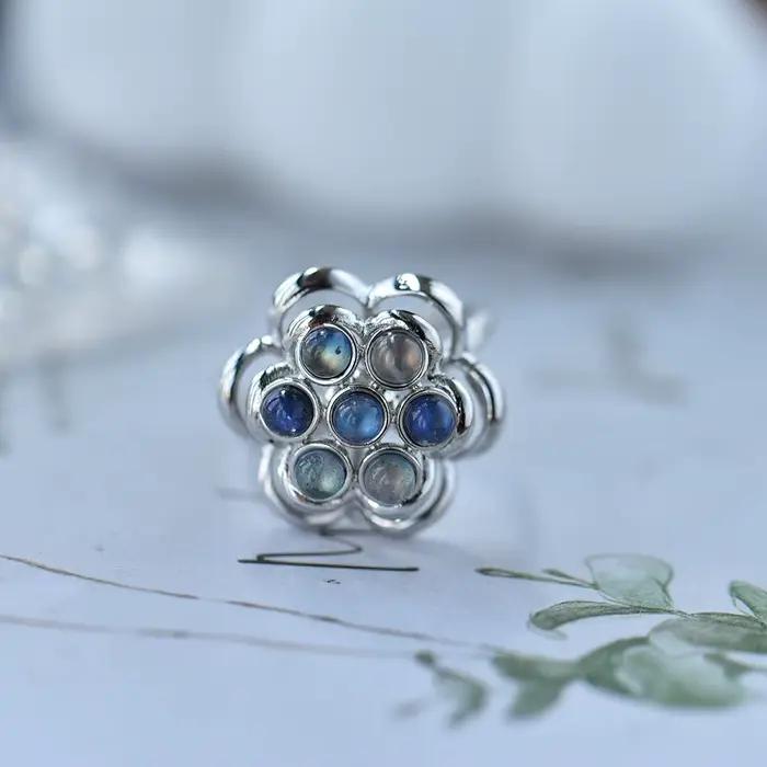 Alliance en Labradorite Naturelle ITSMOS Style Floral Bijoux Énergétiques pour Femmes Occasions Spéciales