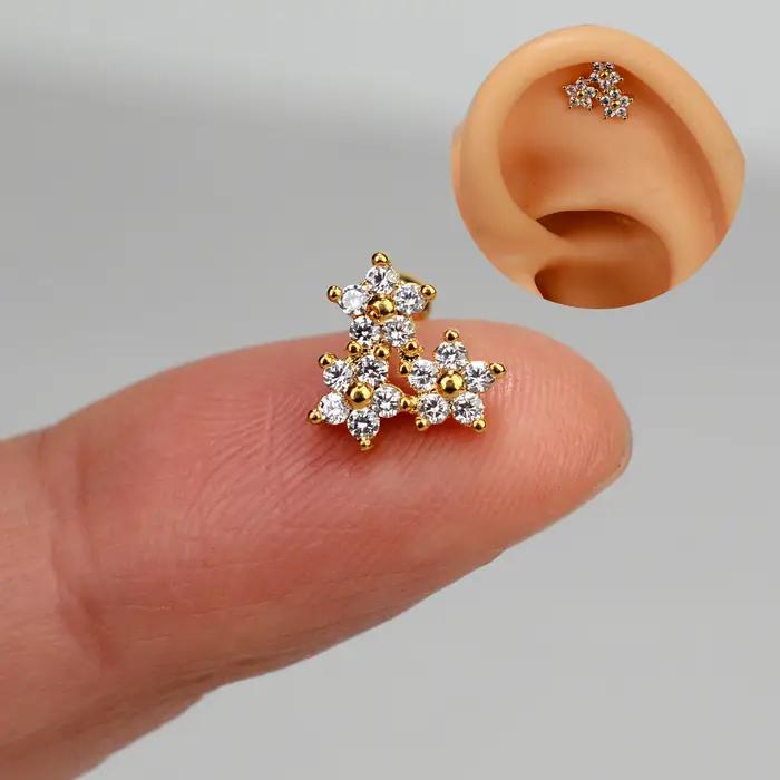 Boucles d'oreilles en cristal CZ Arc Tragus Helix pour femmes