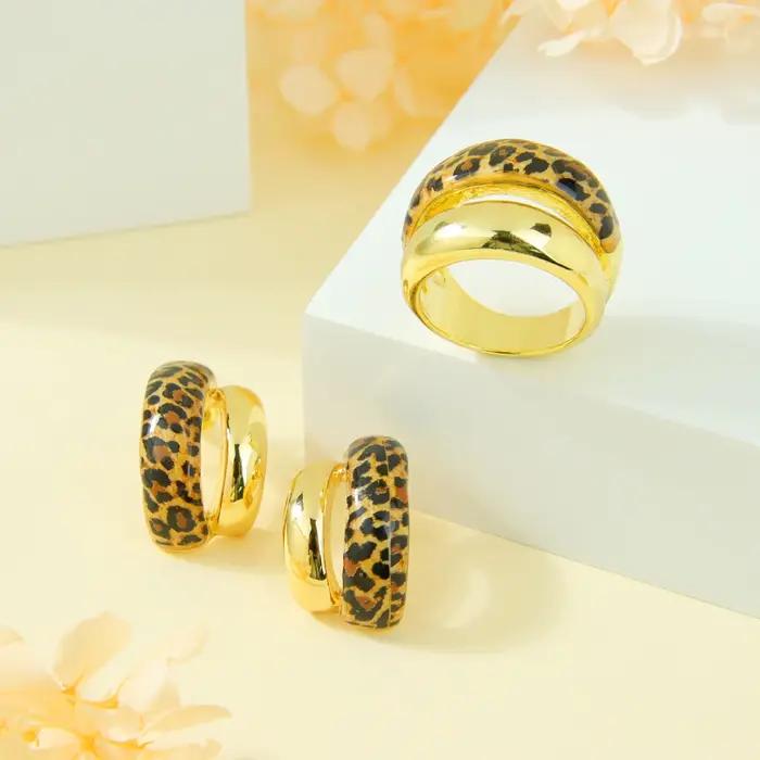 Ensemble de bijoux léopard de mode italienne
