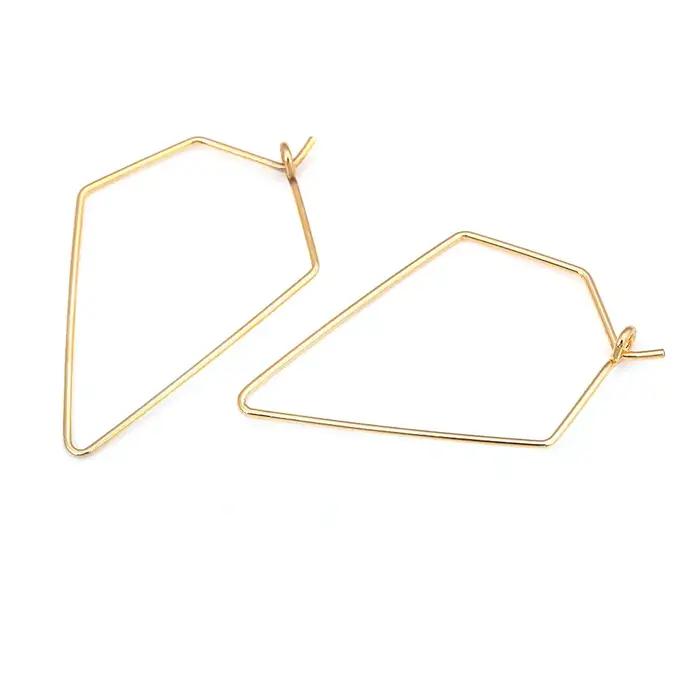 Boucles d'oreilles ovales longues couleur or 18 carats