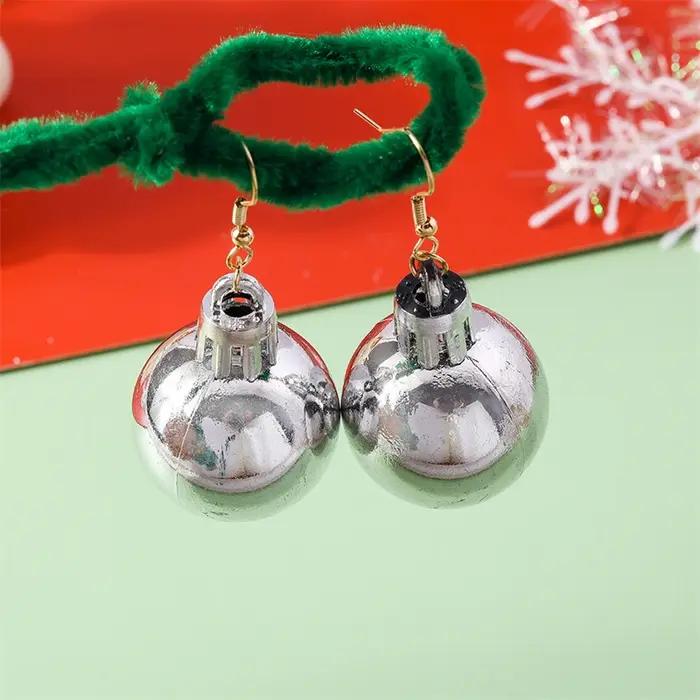 Boucles d'oreilles boule de noël à la mode pour femmes et filles