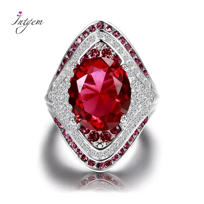 Bague en argent 925 véritable avec rubis et cristal pour femmes, vintage, style vendange, alliance de mariage, bijou de fête et de mariage, cadeau pour occasions spéciales