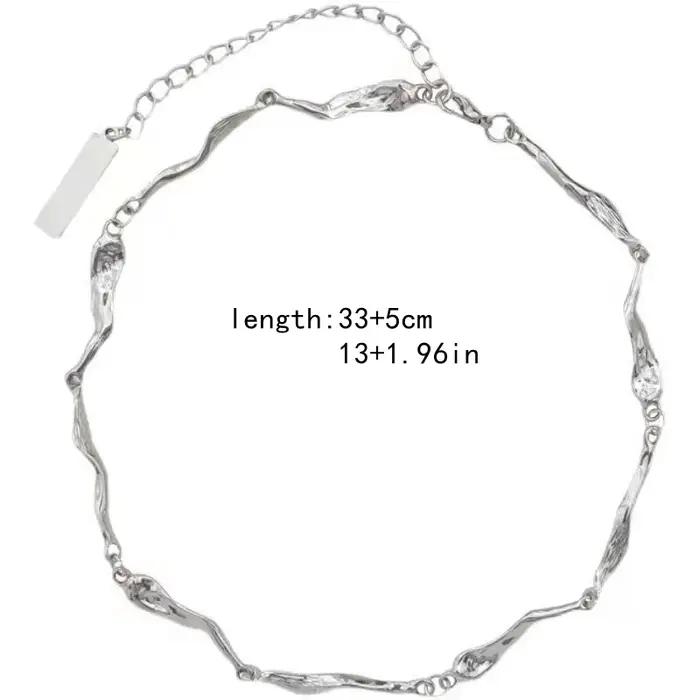 Collier chaîne en Zircon irrégulier Kpop coréen pour femmes
