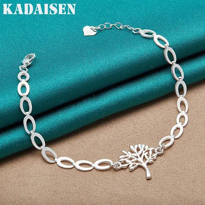 Bracelet Arbre de Vie en argent Sterling 925 pour femmes bijou de charme occasion spéciale cadeau d'anniversaire femme bracelet chaîne et maillons symbole de croissance et de prospérité