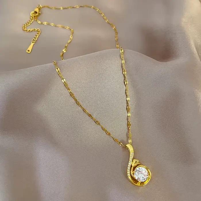 Accessoires bijoux pour femmes pendentif collier chaîne en acier inoxydable doré lien de clavicule articles bon marché avec livraison gratuite