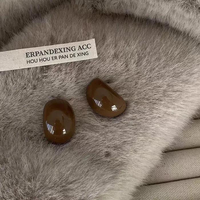 Boucles d'oreilles coréennes en résine acrylique semi-cercle pour femmes, mode Vintage, accessoires