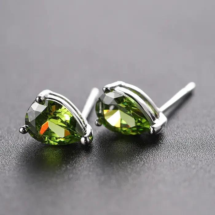 Boucles d'oreilles goutte d'eau en cristal violet pour femmes, boucles d'oreilles multicolores, bijo