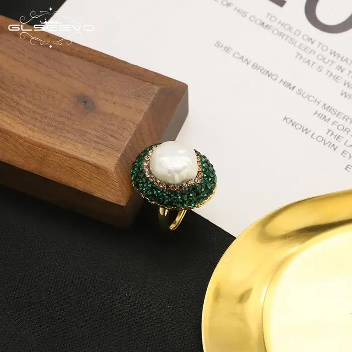 Bague en Perles Baroques Naturelles Irrégulières pour Femme