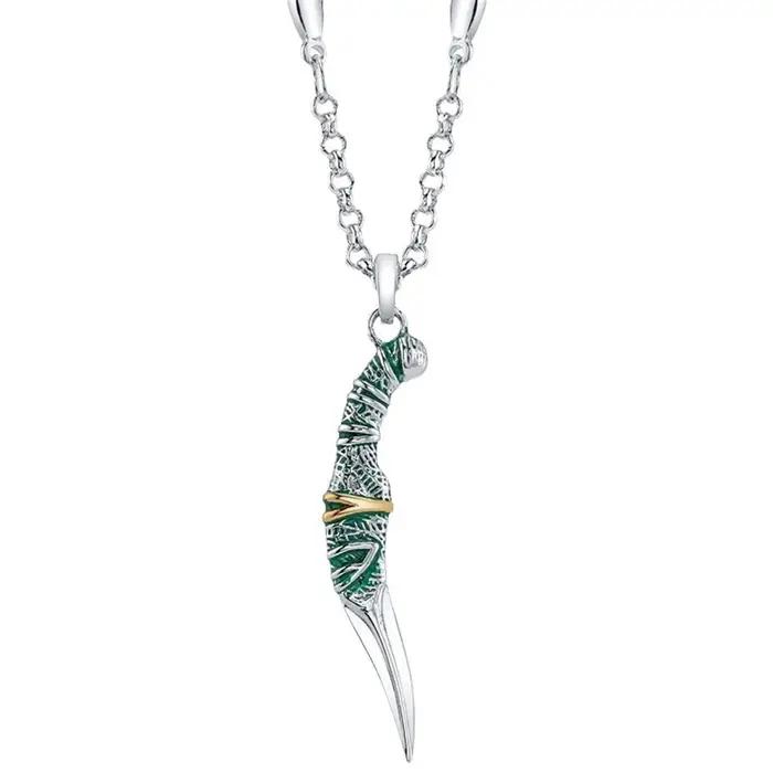 Collier en or jaune clair ou plaqué argent avec médaillon de sorcière pour parties et événements cosplay fantastiques