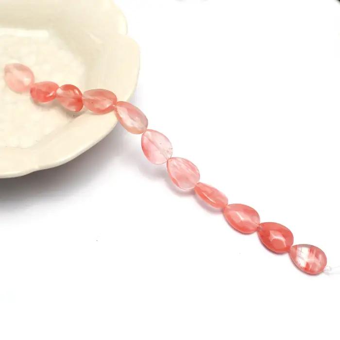 Pierre semi-précieuse naturelle en forme de gouttelette, perle à facettes, collier de bricolage, bra