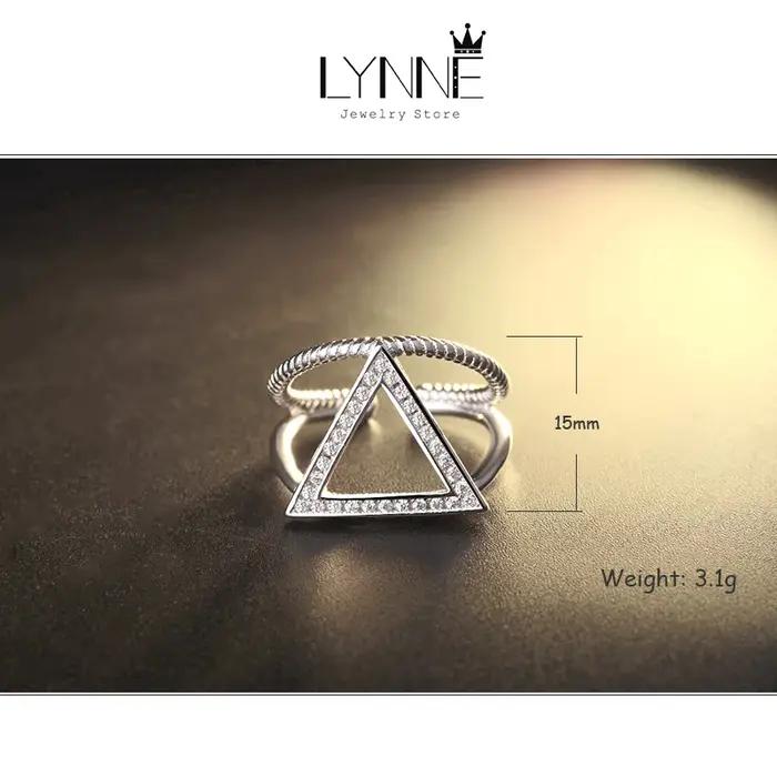 ChimRock-Bague Triangle Réglable en Argent Sterling 925 pour Femme