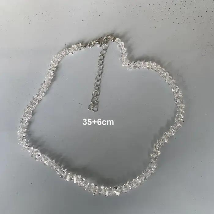 Collier ras du cou en cristal Transparent pour femmes, perles irrégulières, chaîne de clavicule coré