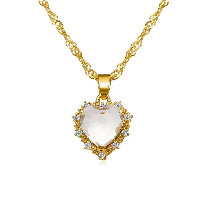Collier CARLIDANA Lana Del Rey exquis princesse assortiment rubis cristal coeur élégant pour femmes occasions spéciales