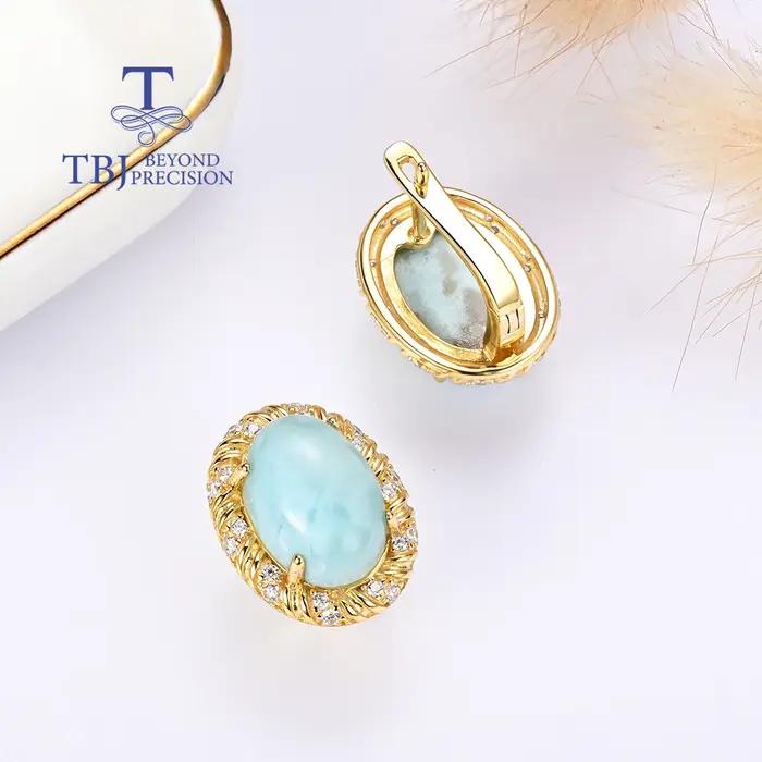 Boucles d'oreilles larimar naturelles