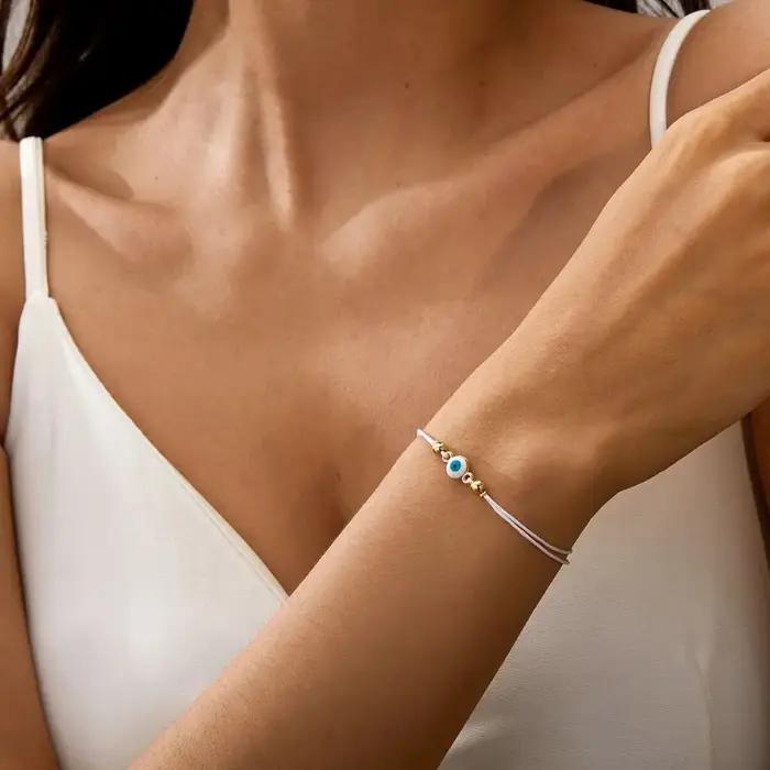 Bracelet vintage œil grec en résine unisexe classique pour femmes et hommes occasions spéciales et quotidiennes
