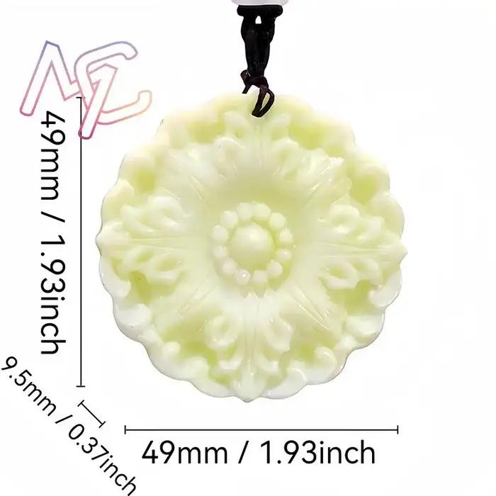 Collier en pierre sculptée naturelle jade solitaire pour femmes occasions spéciales bijou luxueux amulette unique