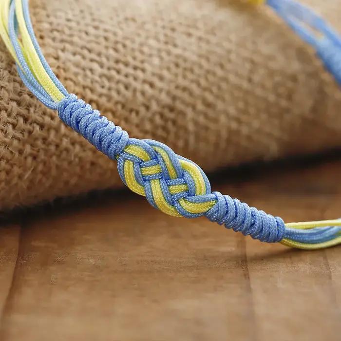 10 couleurs drapeau coloré Bracelet unisexe à la main tissage chaîne Braslet prière méditation chanceux tissu