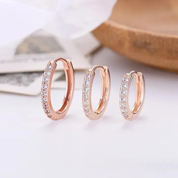 Luruxy – boucles d'oreilles en cristal doré pour femmes et filles