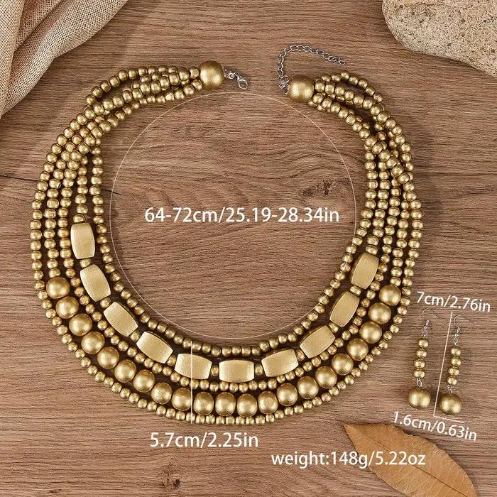 Ensemble de bijoux bohème en perles de bois