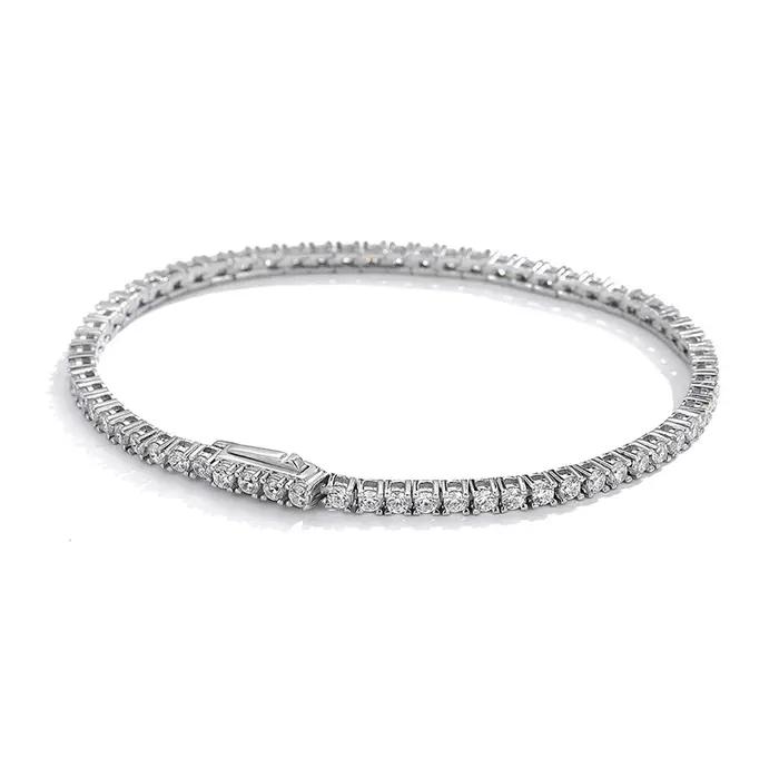 FEOBUR – Bracelet de Tennis en diamant bleu à haute teneur en carbone pour femmes