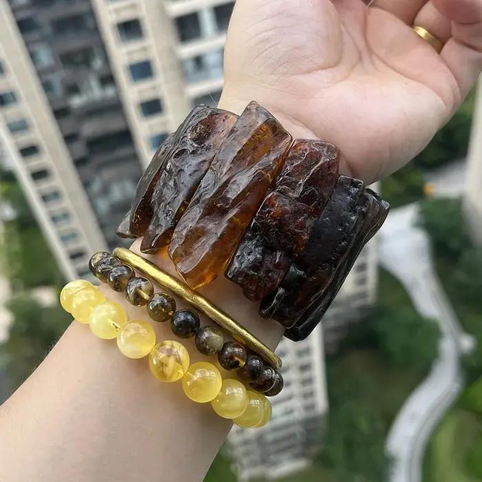 Nouveau Bracelet et Bracelet en ambre pour unisexe